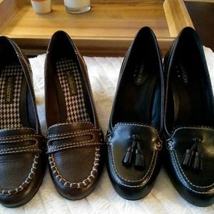 Two pair heeled loafers